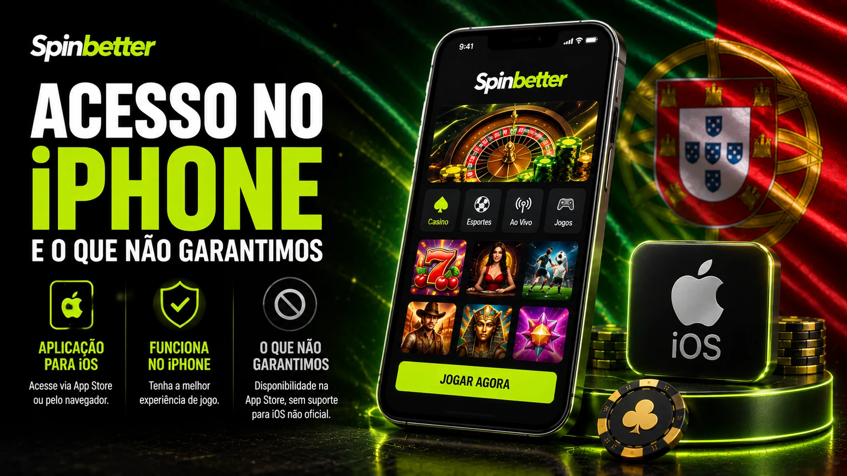 SpinBetter app no iPhone: como aceder pelo Safari