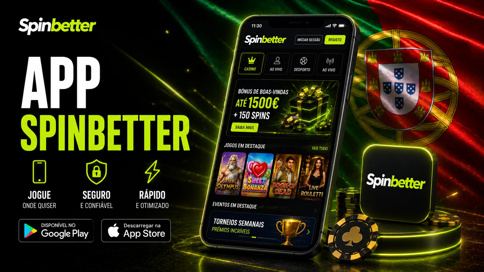 SpinBetter app: acesso móvel no Android e no iPhone